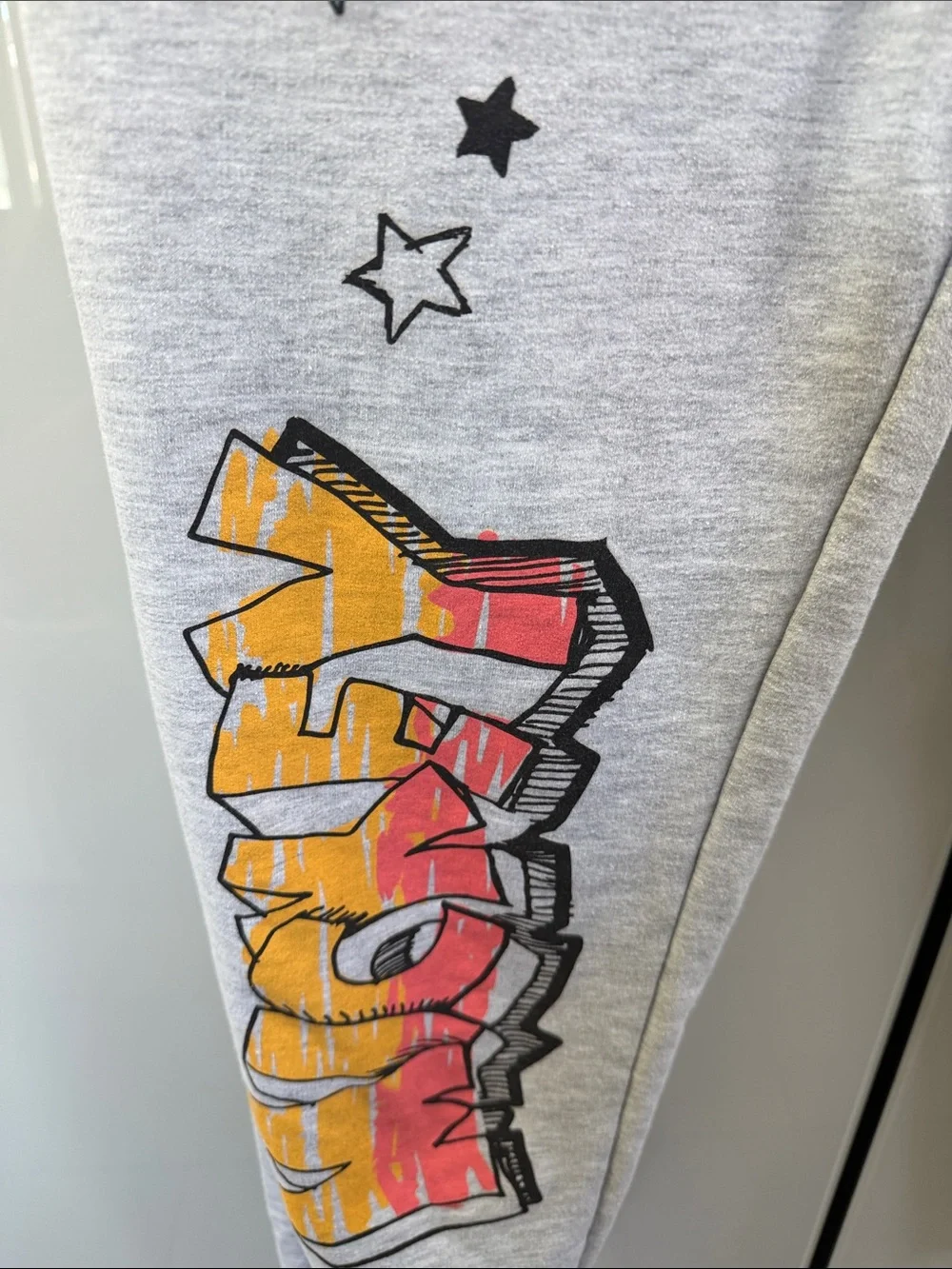 Disney Grey Sweat Joggers with Colorful embroidered Mickey Graphics